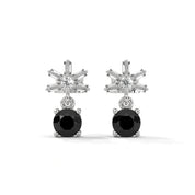 0.82 Ct Black Diamond Drop Earrings In Rose Gold