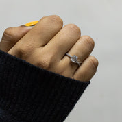 1.18 Ct Emerald Cut Lab Created Diamond Ring With Accents