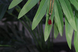 1 Ct Red Colored Lab Diamond Solitaire Pendant In Yellow Gold