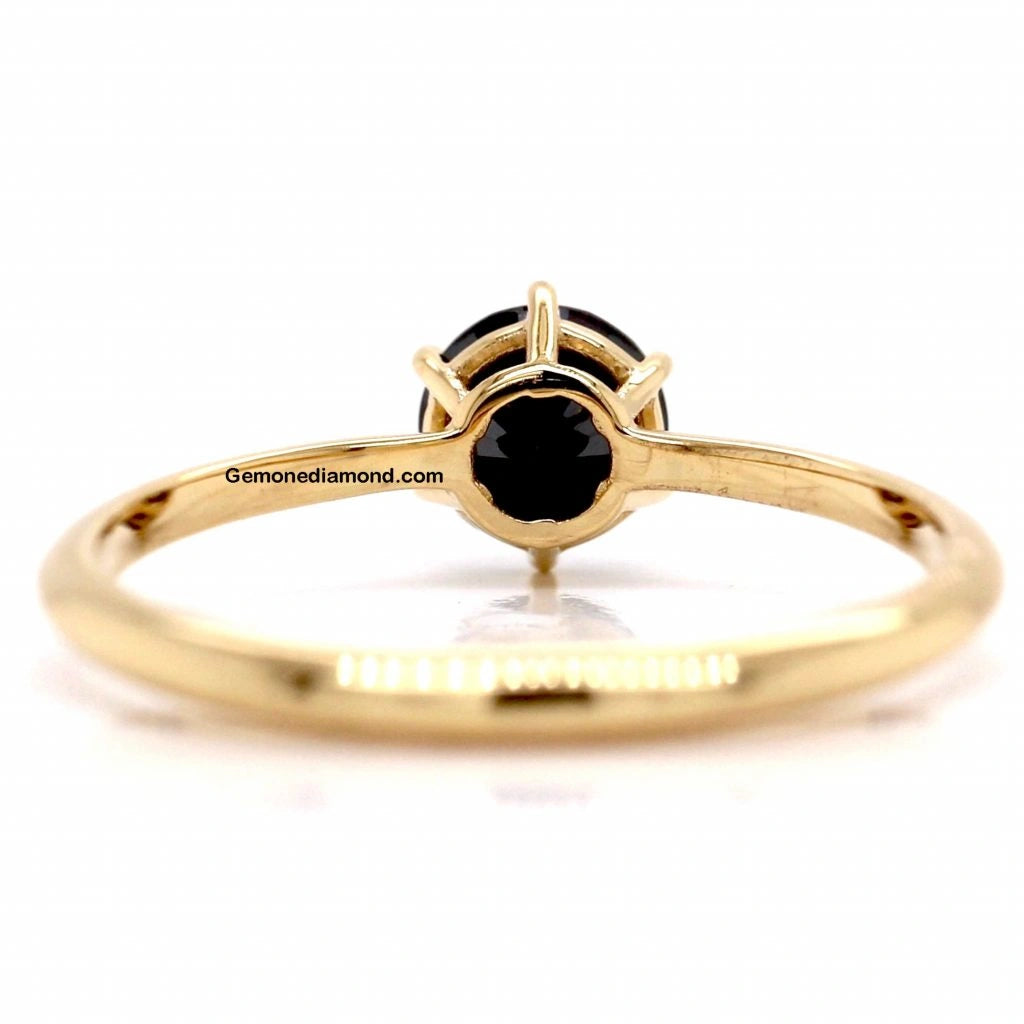 1 Carat Round Cut 6 Prong Solitaire Black Diamond Engagement Ring Solitaire Engagement Rings