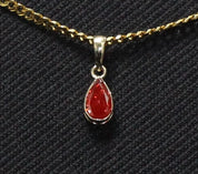 1 Ct Red Colored Lab Diamond Solitaire Pendant In Yellow Gold
