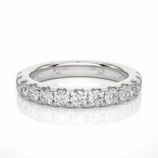 1 Ct 3mm Prong Setting Lab Diamond Eternity Band In White Gold White