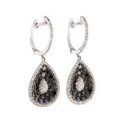 Shop 3.50 Ct Round Cut Black and White Diamond Drop Earrings
