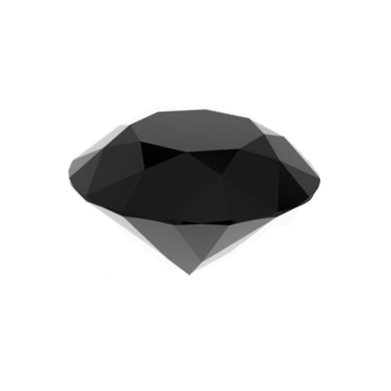 3 Ct Round Cut Loose Black Diamond For Sale