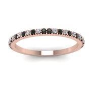0.60 Carat Round Cut Bar Setting Black And White Diamond Half Eternity Ring