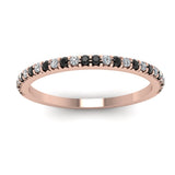 0.60 Carat Round Cut Bar Setting Black And White Diamond Half Eternity Ring