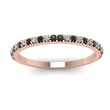 0.60 Carat Round Cut Bar Setting Black And White Diamond Half Eternity Ring