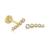 0.40 Ct Bezel Setting Diamond Stud Earrings In Rose Gold