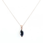 2 Ct Marquise Cut Diamond Solitaire Prong Set Black Diamond Pendant