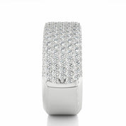 2.19 Ct Round Cut 7 Row Pave Setting Diamond Wedding Band Diamond Wedding Bands