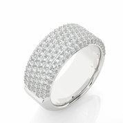 2.19 Ct Round Cut 7 Row Pave Setting Diamond Wedding Band Diamond Wedding Bands