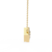 2 Ct Princess Lab Diamond Bezel Necklace Yellow Gold