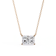 2 Ct Radiant Lab Diamond Bezel Set Necklace In White Gold Lab Diamond