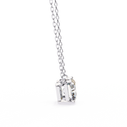 2 Ct Radiant Lab Diamond Bezel Set Necklace In White Gold