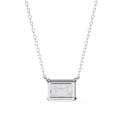 2 Ct Radiant Lab Diamond Bezel Set Necklace In White Gold