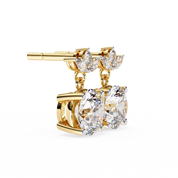 2.04 Carat Diamond Drop Earrings Floral Marquise Dangle Design
