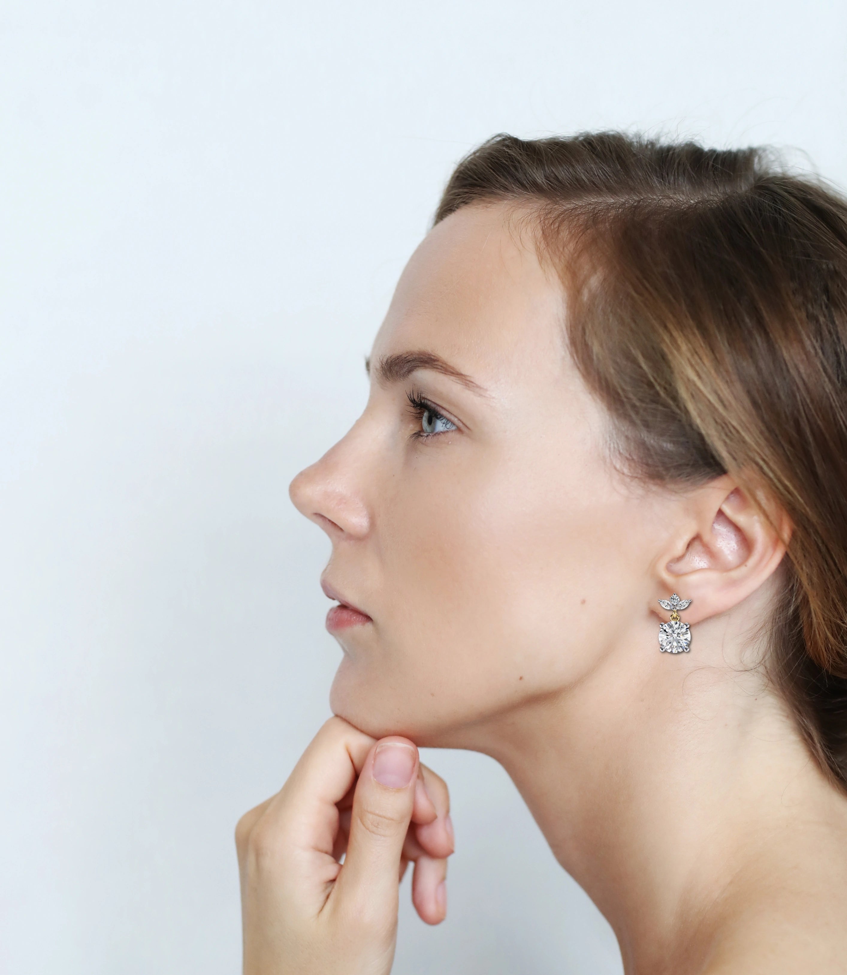 2.04 Carat Diamond Drop Earrings Floral Marquise Dangle Design
