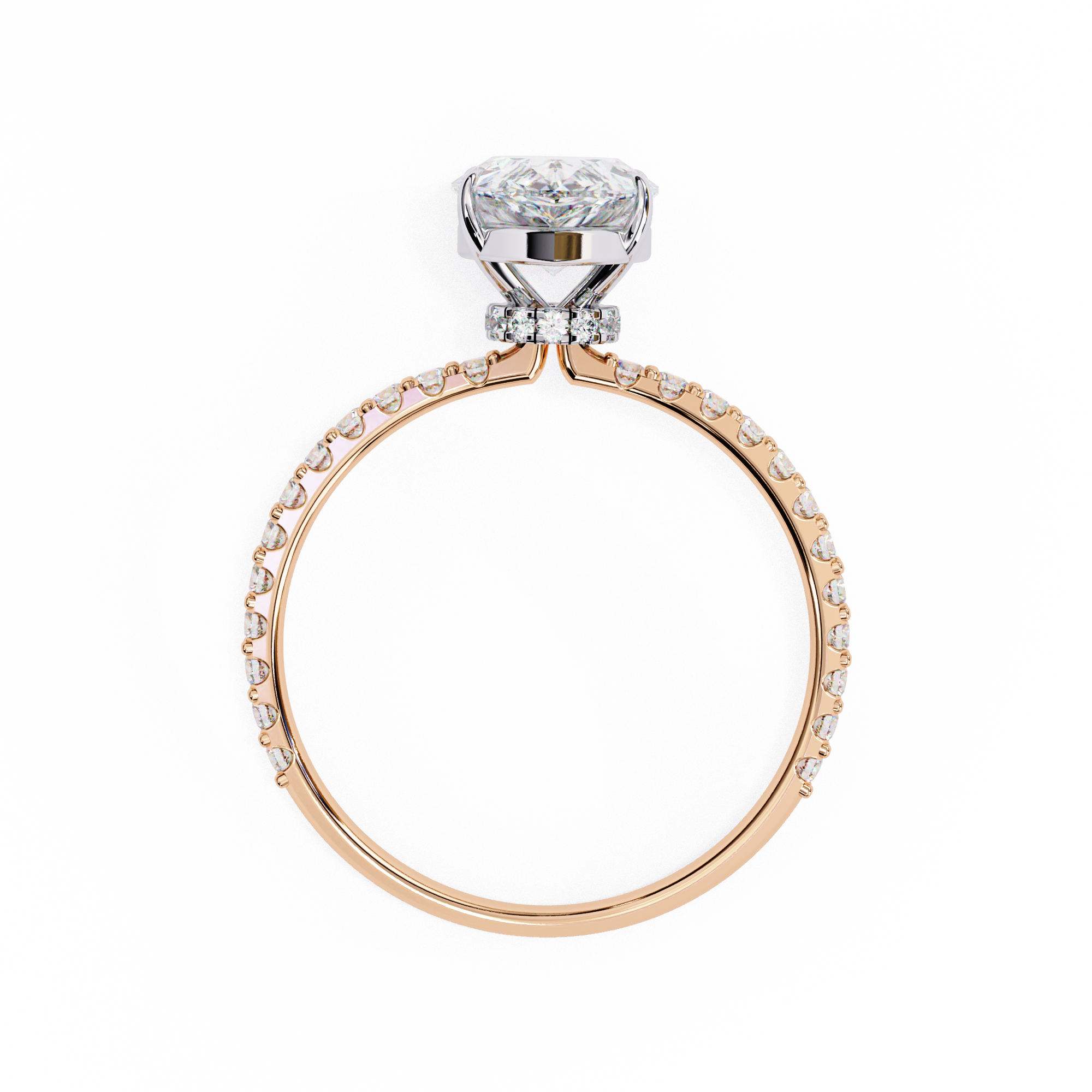 2.10 Carat Pear Shape Halo Lab Grown Diamond Engagement Ring