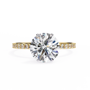 2.35 Ct Lab Created Round Cut Halo Lab Diamond Ring 18K Yellow Gold
