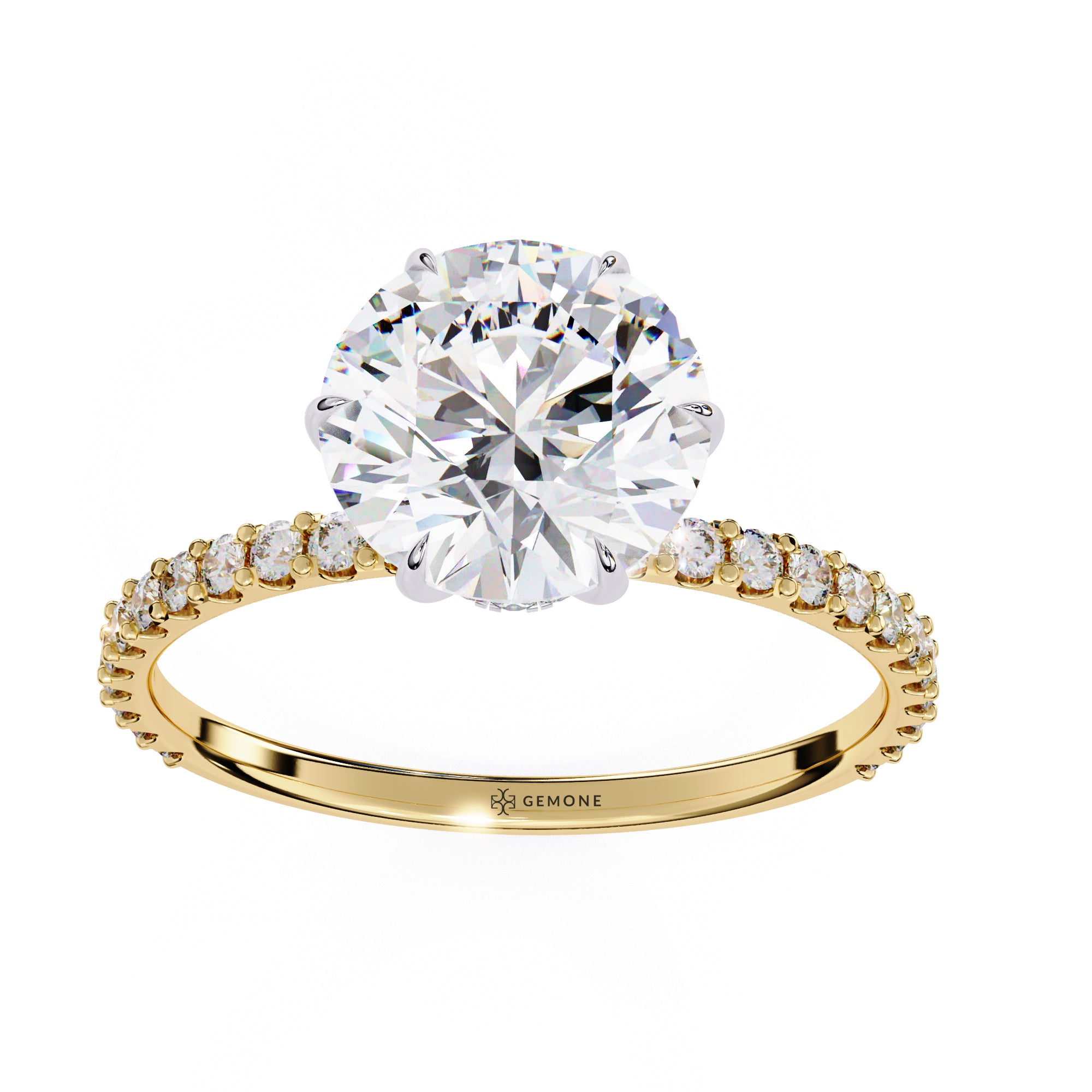 2.35 Ct Lab Created Round Cut Halo Lab Diamond Ring