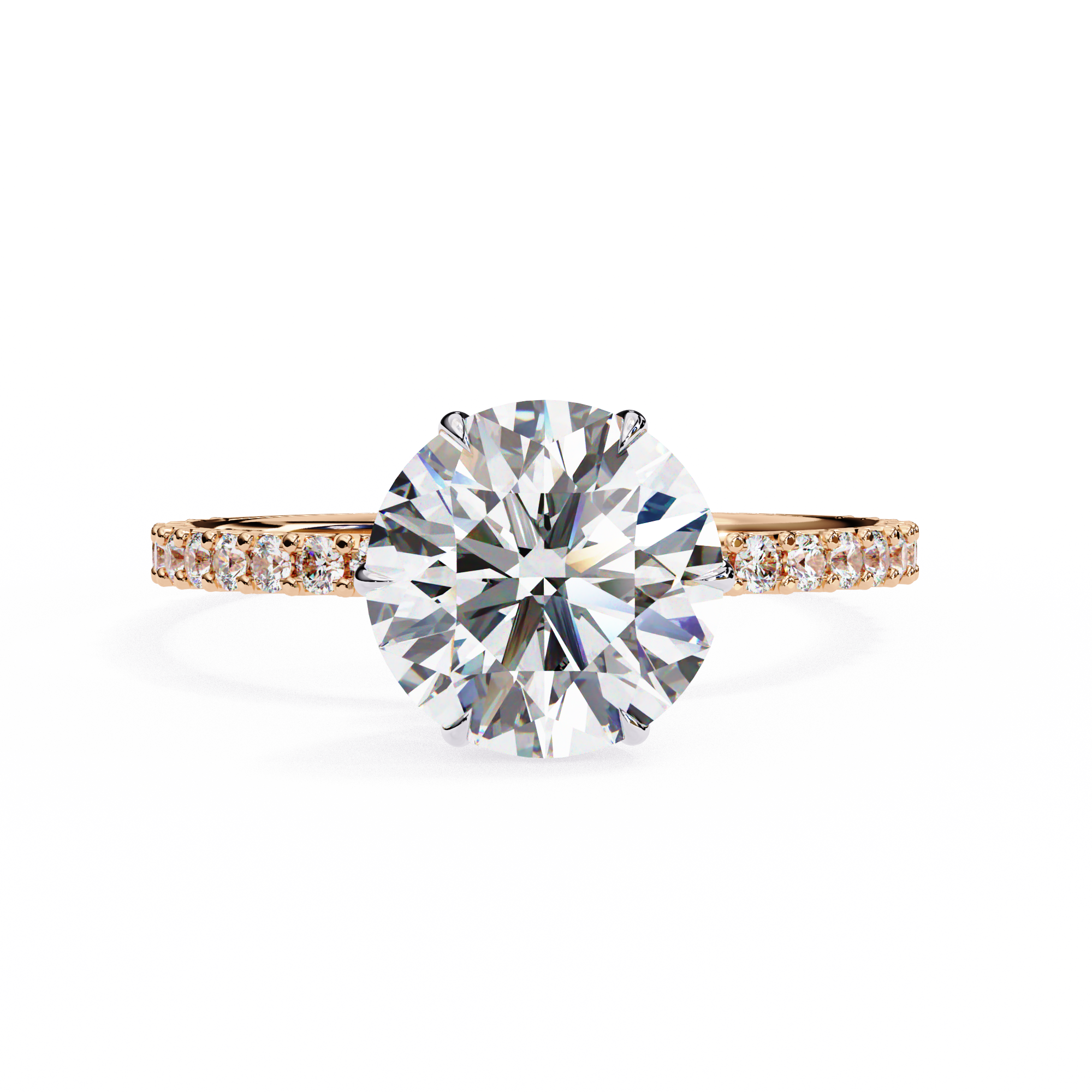 2.35 Ct Lab Created Round Cut Halo Lab Diamond Ring 18K Rose Gold