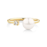 2.20 Carat Toi Et Moi Pearl Gemstone And Diamond Ring