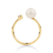 2.20 Carat Toi Et Moi Pearl Gemstone And Diamond Ring