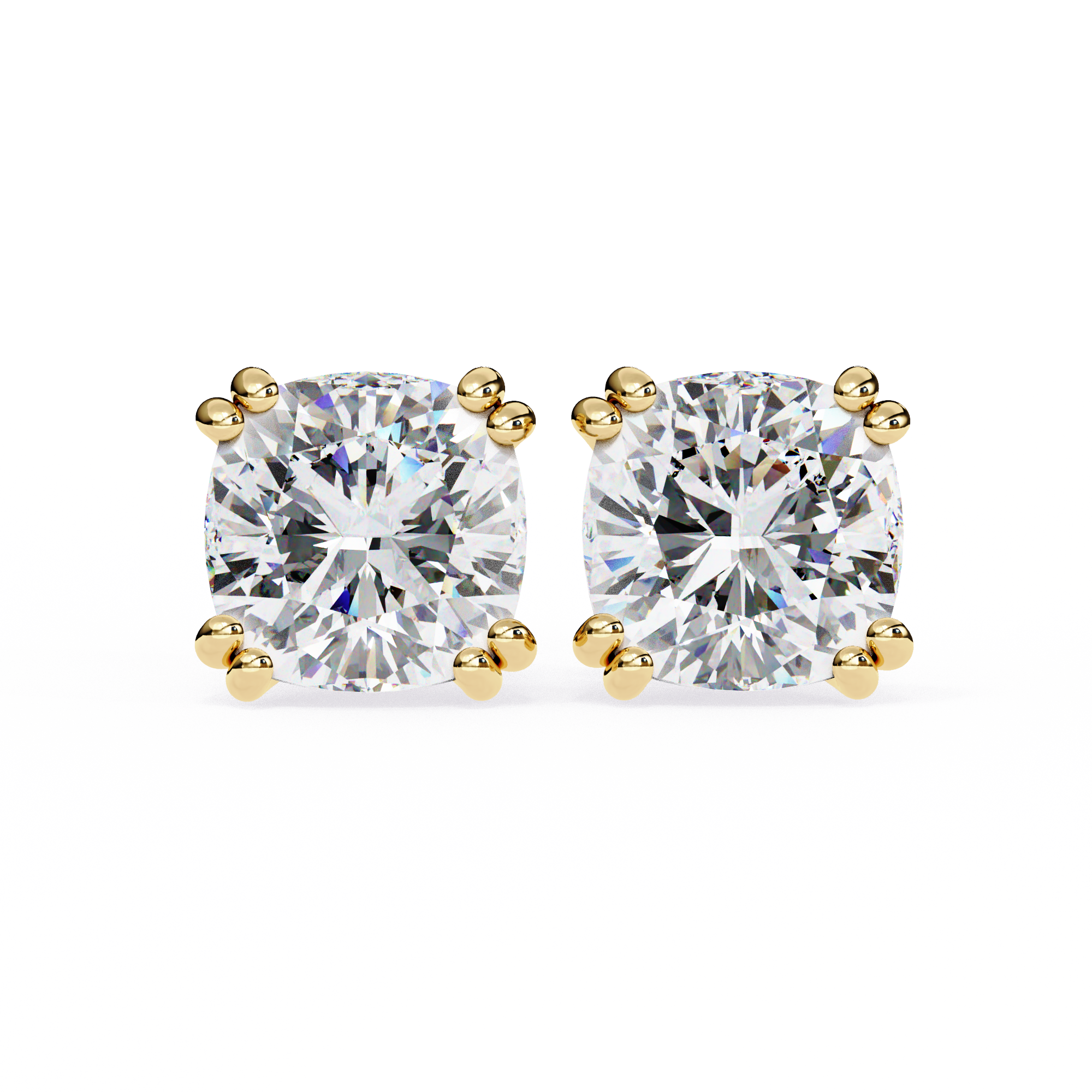 2.50 Carat Cushion Cut Lab Diamond Stud Earrings