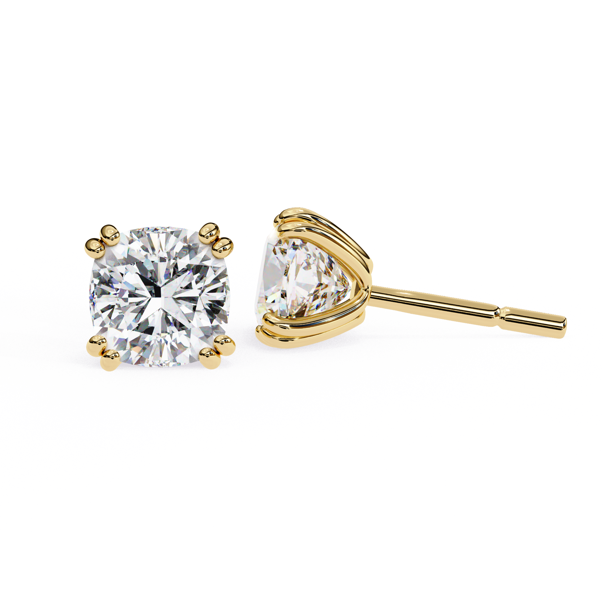 2.50 Carat Cushion Cut Lab Diamond Stud Earrings