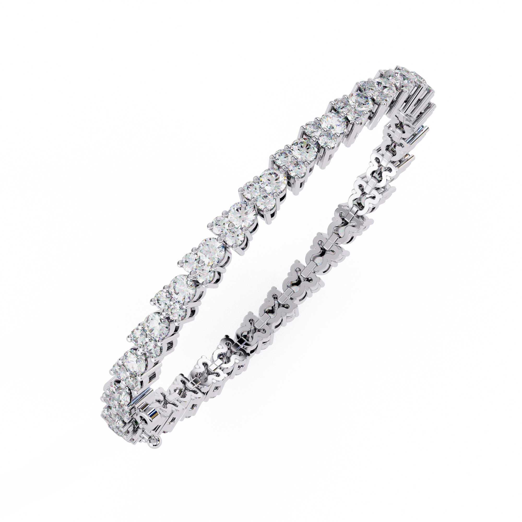 2.26 Carat Round Diamond Tennis Bracelet In White Gold