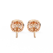 2.34 Carat Cushion Diamond Halo Stud Earrings for Women
