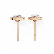 2.34 Carat Cushion Diamond Halo Stud Earrings for Women
