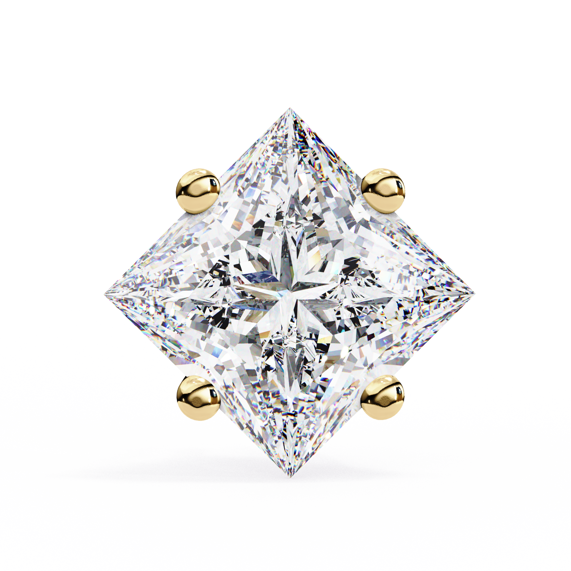 2.50 Ct Princess Cut Lab Diamond Stud Earrings