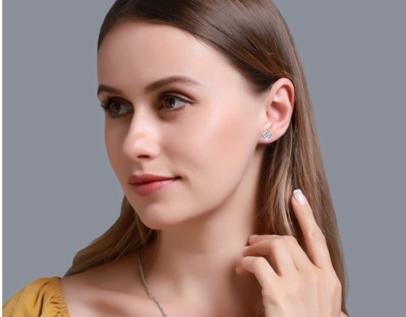 2.50 Ct Princess Cut Lab Diamond Stud Earrings