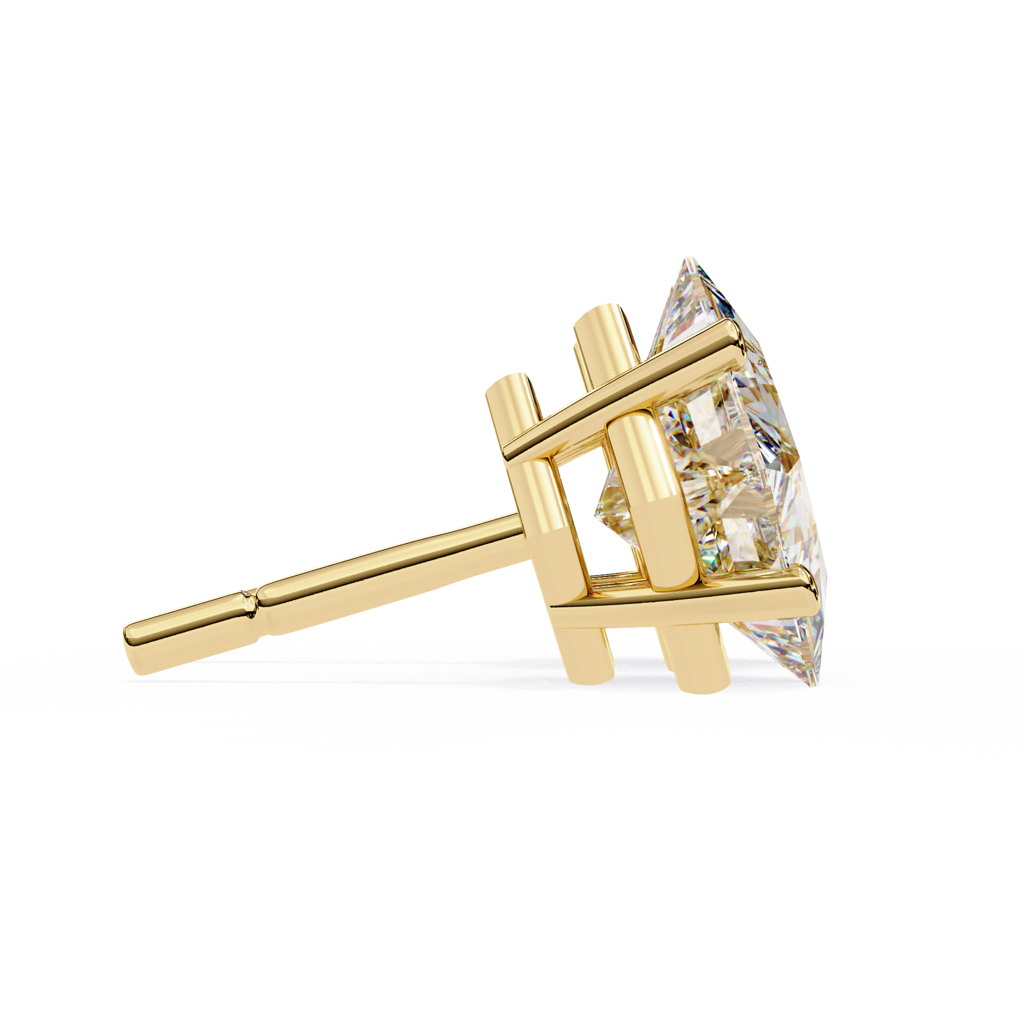 2.50 Ct Princess Cut Lab Diamond Stud Earrings