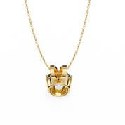 2.43 Ct Lab Round Diamond Solitaire Pendant Yellow Gold