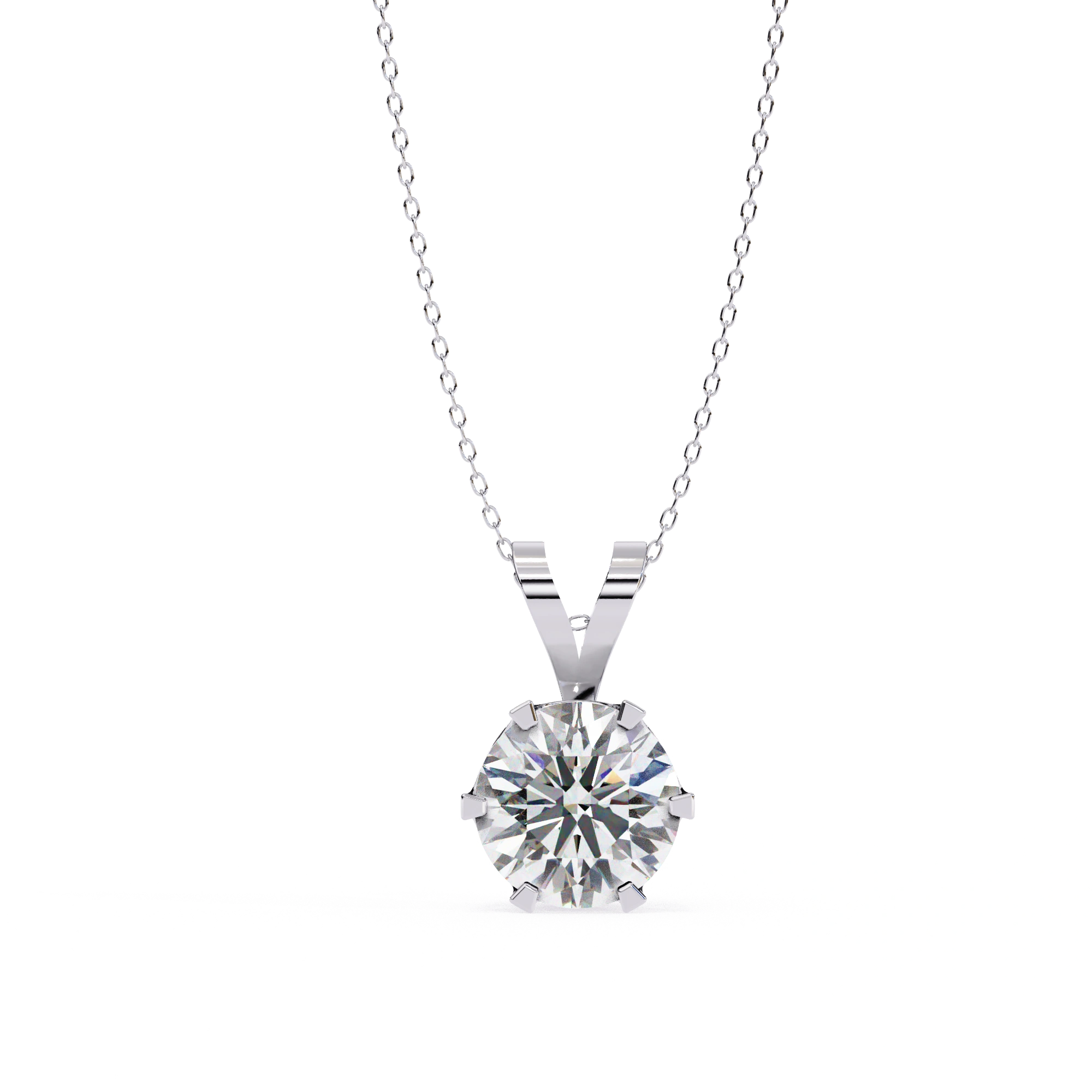 2.43 Ct Lab Round Diamond Solitaire Pendant Yellow Gold Lab Diamond