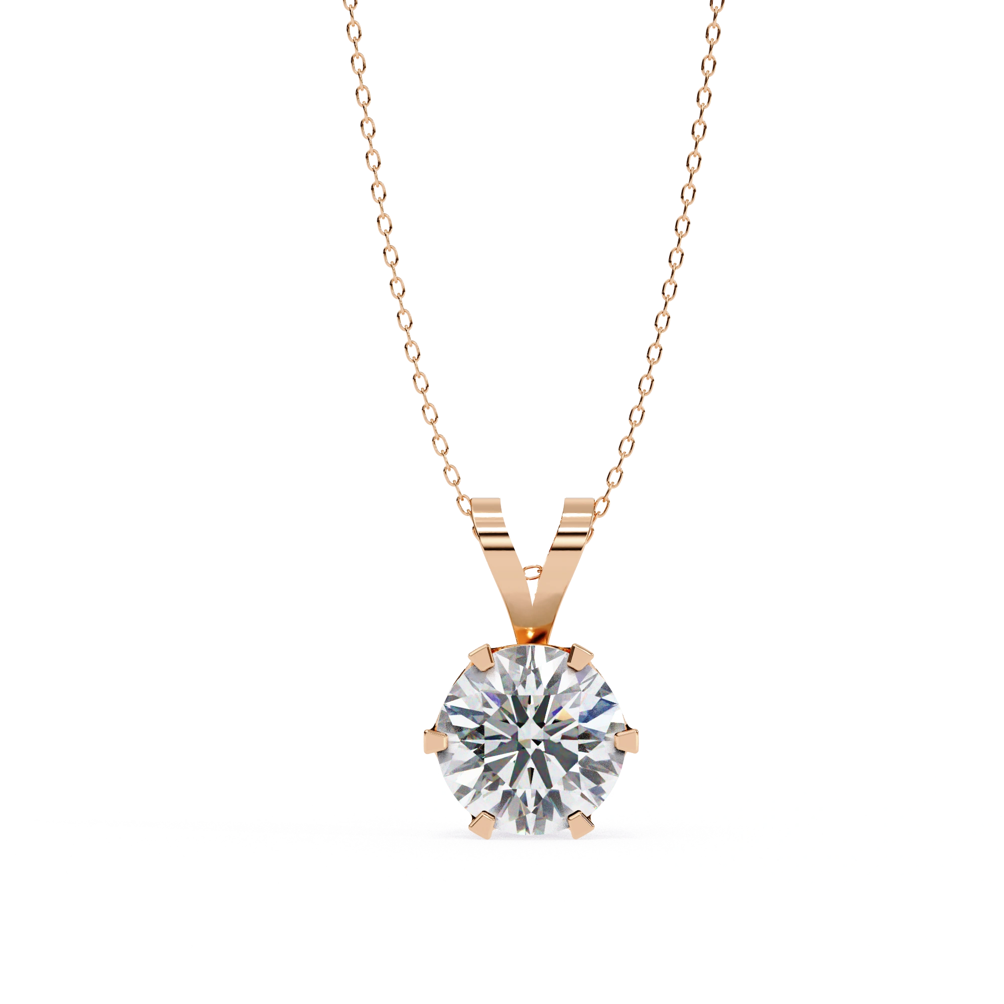 2.43 Ct Lab Round Diamond Solitaire Pendant Yellow Gold Lab Diamond