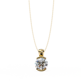 2.43 Ct Round Lab Diamond Bezel Set Pendant in Yellow Gold