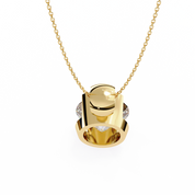 2.43 Ct Round Lab Diamond Bezel Set Pendant in Yellow Gold