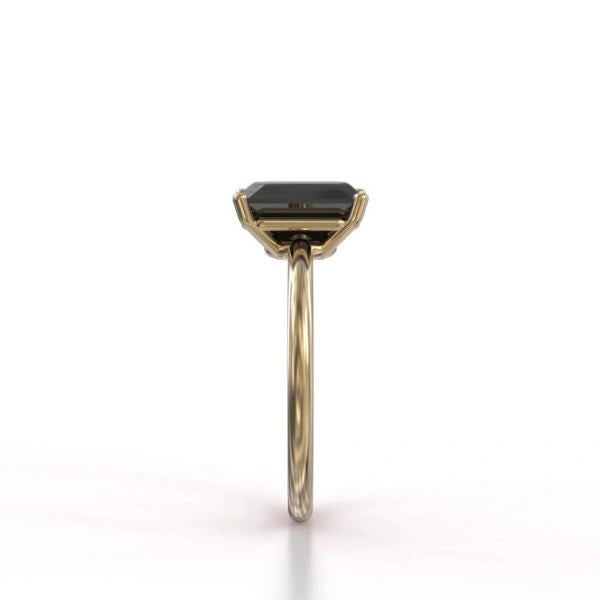 2.50 Carat Emerald Cut Black Diamond Solitaire Ring Black Diamond Engagement Ring