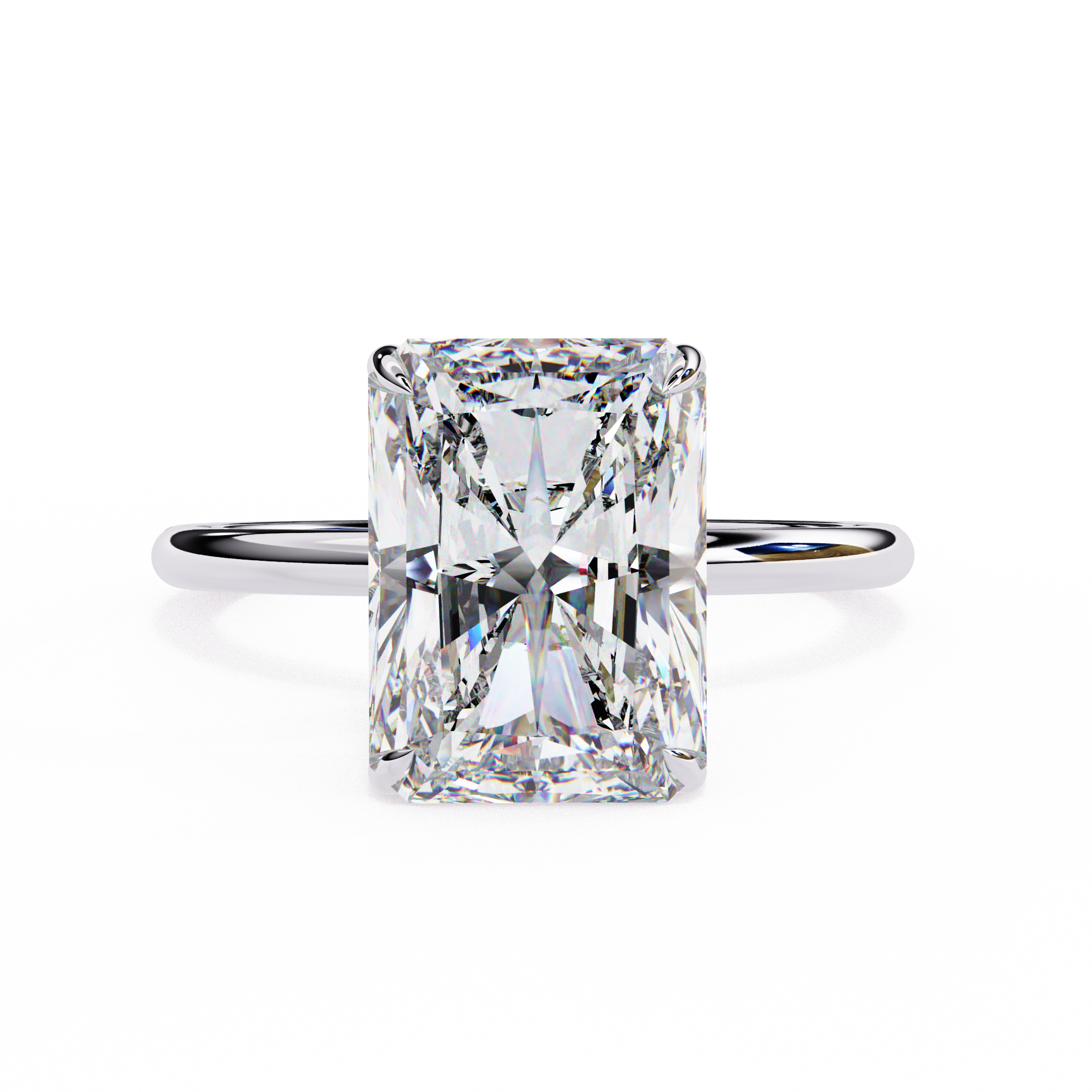 Radiant Cut Two Tone Halo Lab Grown Diamond Ring