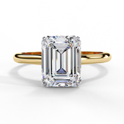 1 Carat Emerald Shaped Lab Diamond Engagement Ring In White Gold Yellow