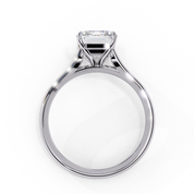 1 Carat Emerald Shaped Lab Diamond Engagement Ring In White Gold