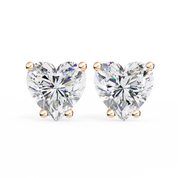 2.5 Carat Heart Diamond Stud Earrings Lab Grown in White Gold Lab Diamond