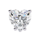 2.5 Carat Heart Diamond Stud Earrings Lab Grown in White Gold