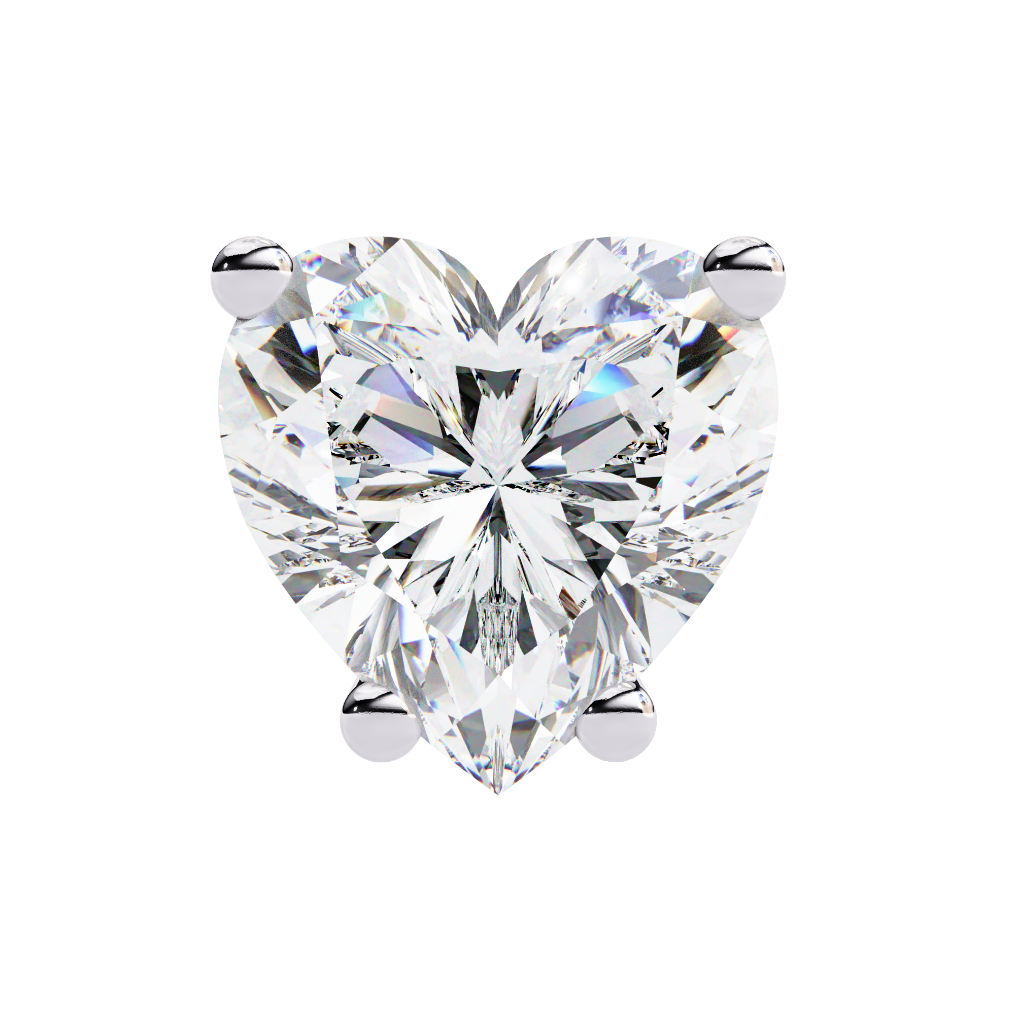 2.5 Carat Heart Diamond Stud Earrings Lab Grown in White Gold