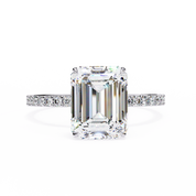 3 Ct Emerald Halo Lab Diamond Engagement Ring