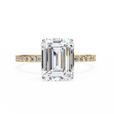 3 Ct Emerald Halo Lab Diamond Engagement Ring