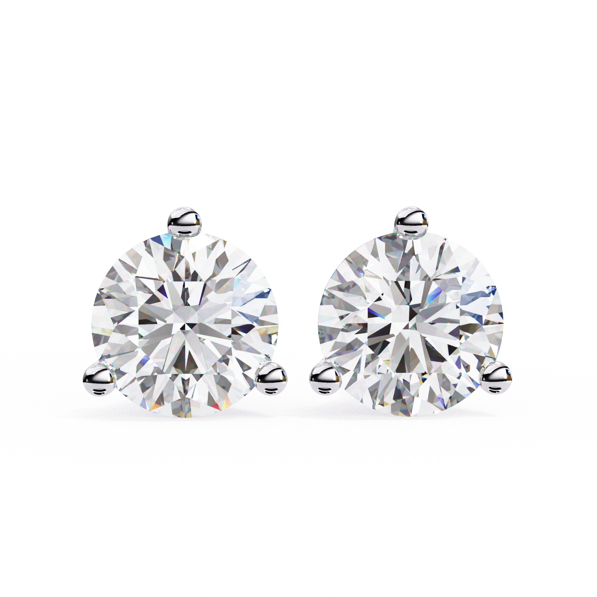 Round Brilliant Lab Diamond Stud Earrings